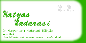 matyas madarasi business card