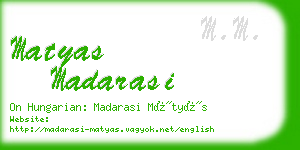 matyas madarasi business card